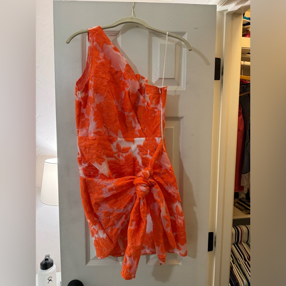 Orange and white dress
